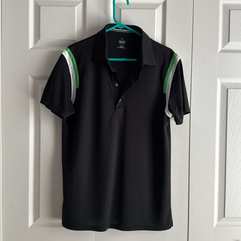 Mens Grand Slam Brand Black Mens 3 Button Collared Polo Shirt